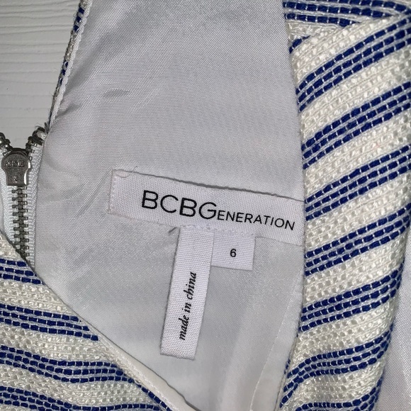 BCBGeneration Dres 6 Striped Fit & Flare BlueWhite - Picture 4 of 7